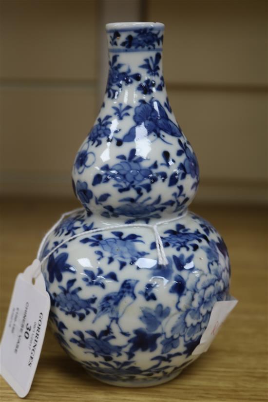 A Chinese blue and white gourd vase, 19th century